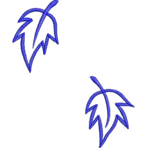蓝色刺绣叶子图案