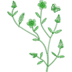 绿色植物与蝴蝶图案