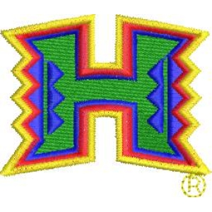 彩色刺绣字母H