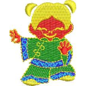 卡通儿童刺绣图案