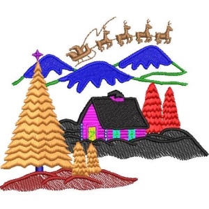 圣诞雪景装饰图案