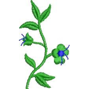 绿色植物刺绣图案