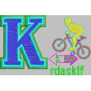 字母K与骑行者图案设计