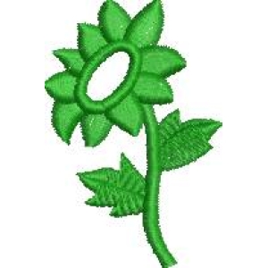 绿色刺绣向日葵图案