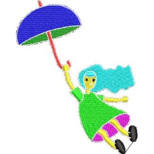 雨中女孩撑伞