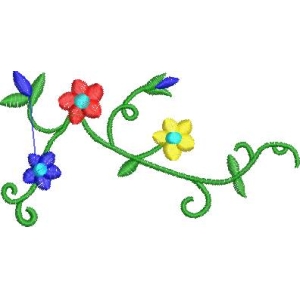 彩色花卉藤蔓图案