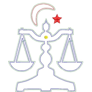 天平与星月图案设计