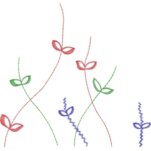 彩色线条植物图案