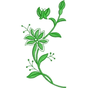 绿色植物刺绣图案