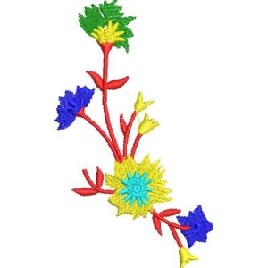彩色花卉刺绣图案