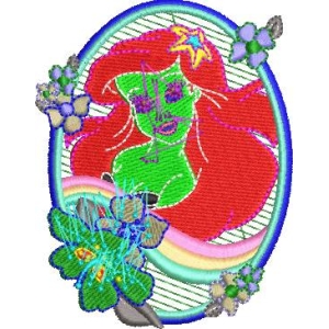 美人鱼刺绣图案