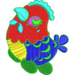 彩色刺绣小鸟图案