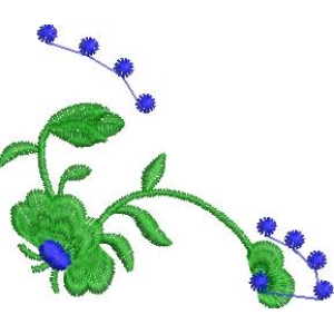 绿色植物与蓝色花朵刺