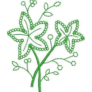 绿色刺绣花卉图案