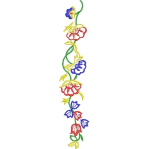 彩色花卉刺绣图案