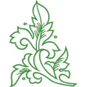绿色植物刺绣图案
