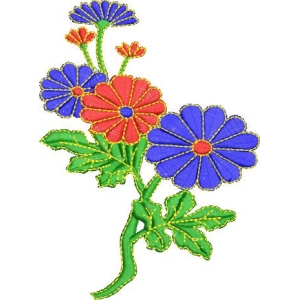 彩色刺绣花卉图案