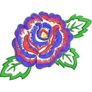 彩色刺绣玫瑰花图案