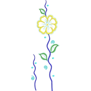 黄色花朵刺绣图案