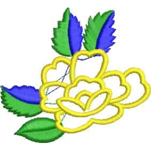 黄色玫瑰刺绣图案