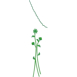 绿色植物刺绣图案
