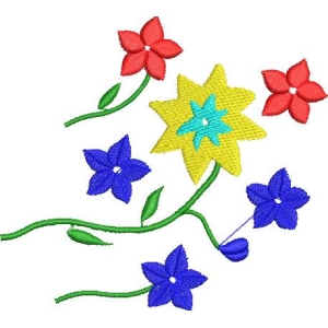 彩色刺绣花朵图案