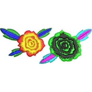 彩色刺绣花朵图案