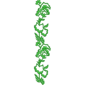 绿色植物刺绣图案
