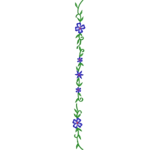 蓝色花朵藤蔓装饰图案_zbw3327
