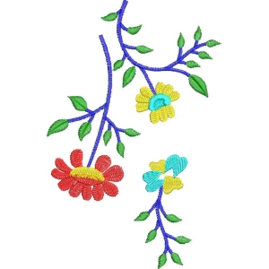 彩色刺绣花卉图案