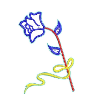 蓝色玫瑰刺绣图案