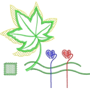 刺绣植物图案设计图