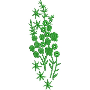 绿色植物刺绣图案