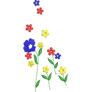 彩色花朵刺绣图案