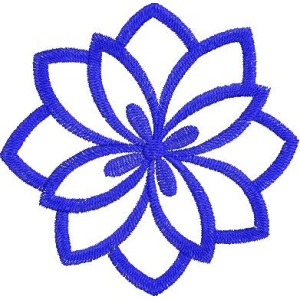 蓝色刺绣花朵图案