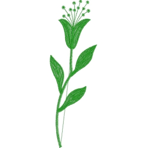 绿色植物刺绣图案