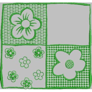 绿色花卉图案布艺设计