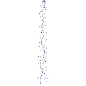 蓝色藤蔓花边装饰图案