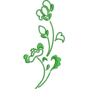 绿色植物刺绣图案