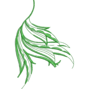 绿色植物刺绣图案