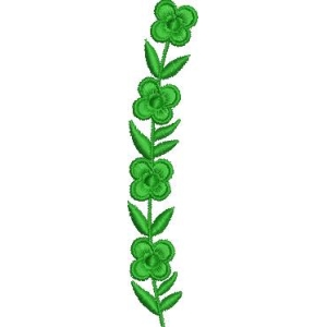 绿色刺绣花朵图案