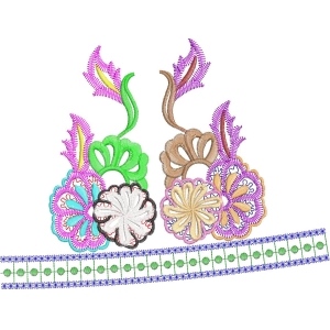 刺绣花卉图案设计图