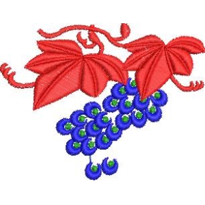 红色葡萄叶与蓝色葡萄串