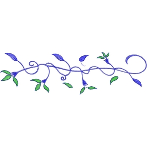 蓝色藤蔓植物图案