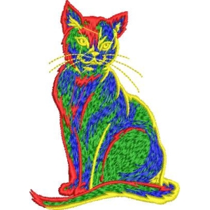 彩色刺绣猫图案