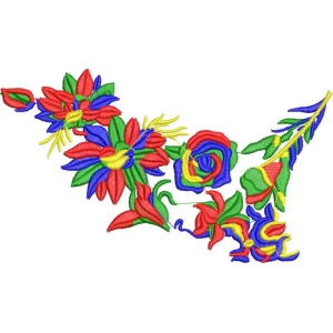 彩色花卉刺绣图案
