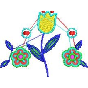 彩色刺绣花朵图案