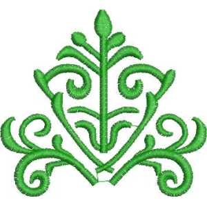 绿色植物刺绣图案