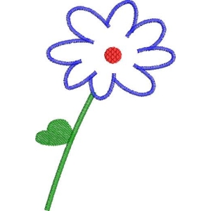 蓝色刺绣花朵图案