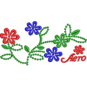 彩色花朵刺绣图案